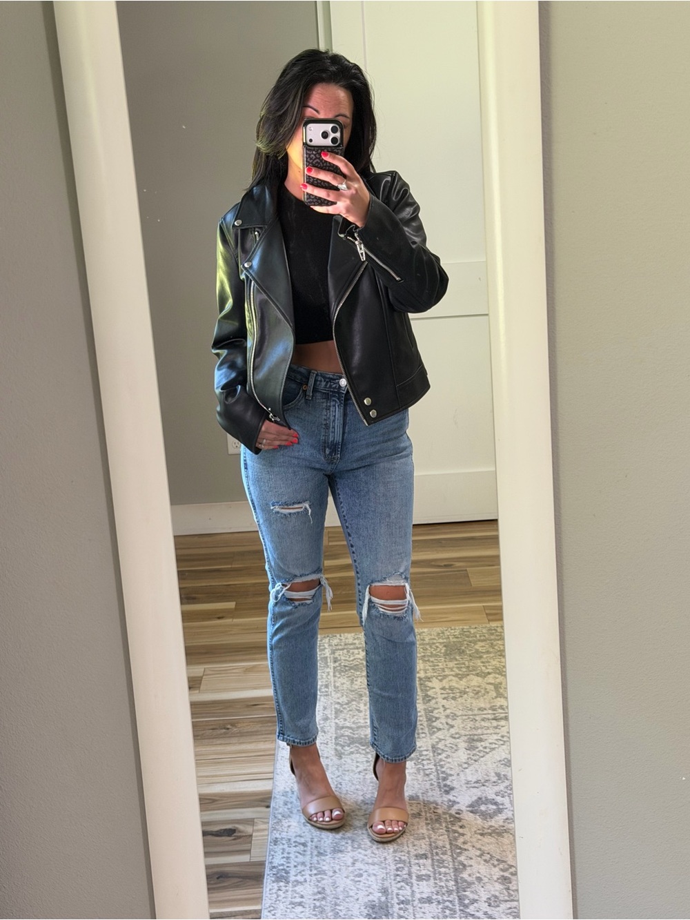 Blank NYC Black Leather Moto Biker Jacket